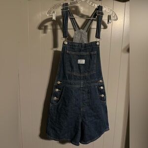 Vintage Levis Denim Overall Shorts 90’s Y2K Painter Bib Overalls
